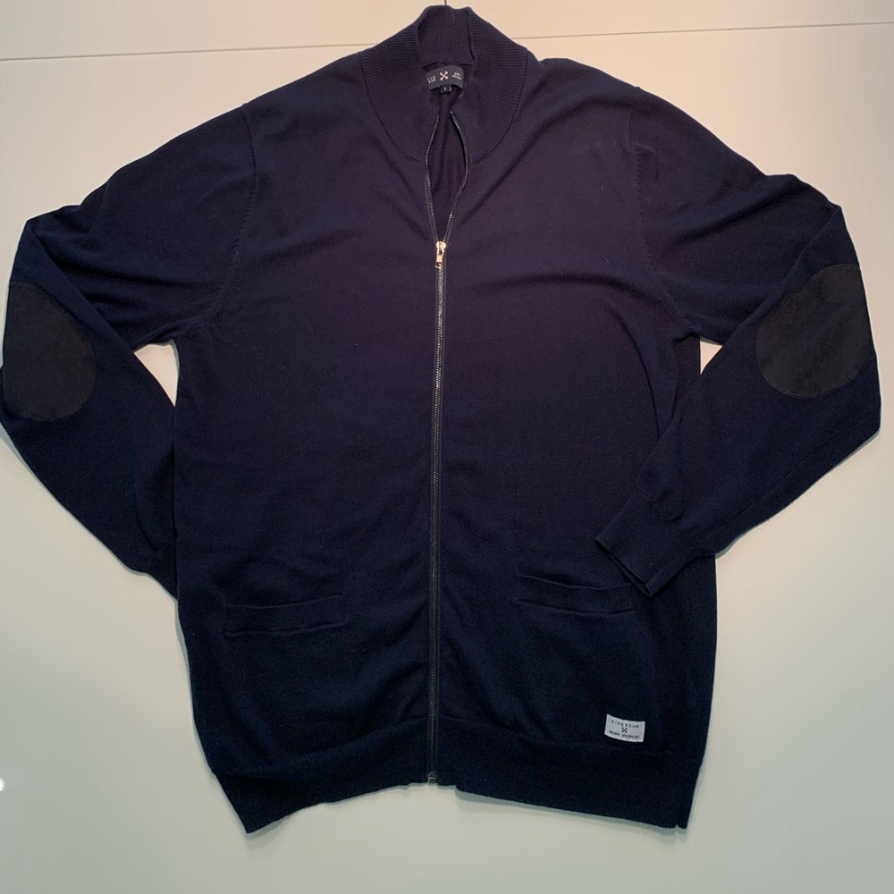 Five Four Navy Sweater elbow patches